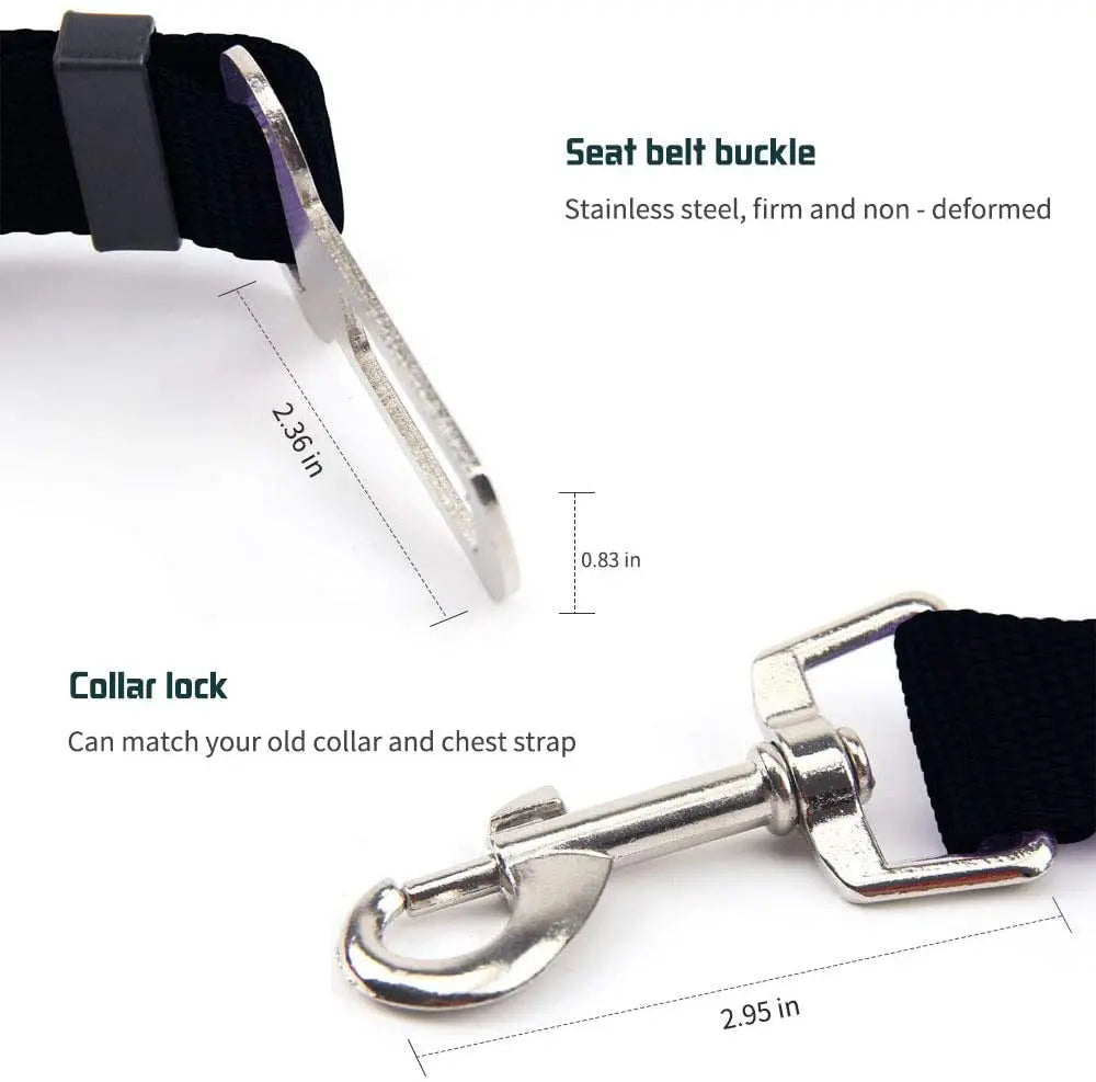Pet Car Seat Belt Harness – Adjustable Safety Restraint for Dogs &amp; Cats