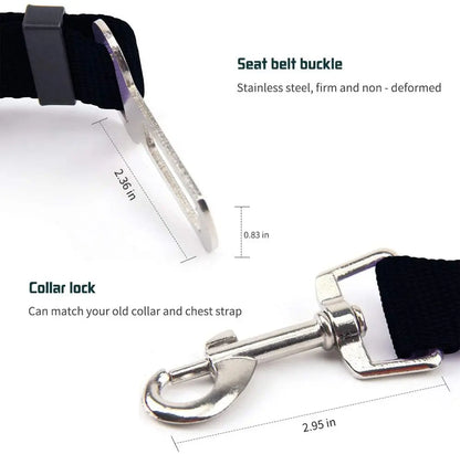 Pet Car Seat Belt Harness – Adjustable Safety Restraint for Dogs &amp; Cats
