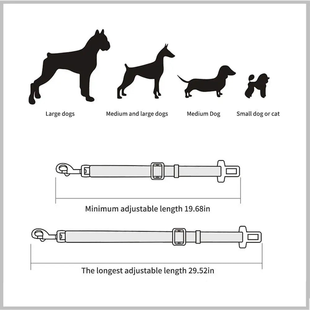 Pet Car Seat Belt Harness – Adjustable Safety Restraint for Dogs &amp; Cats