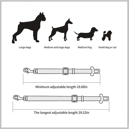 Pet Car Seat Belt Harness – Adjustable Safety Restraint for Dogs &amp; Cats
