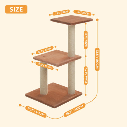 Grey Cat Tree Tower for Indoor Cats with Scratching Posts Big Hammock Removable Top Perch 3-Tier Activity Center Wood Furniture