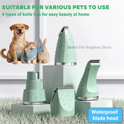 Professional Pet Grooming Kit - 4-in-1 Electric Clipper & Trimmer Set