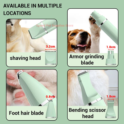 Professional Pet Grooming Kit - 4-in-1 Electric Clipper & Trimmer Set